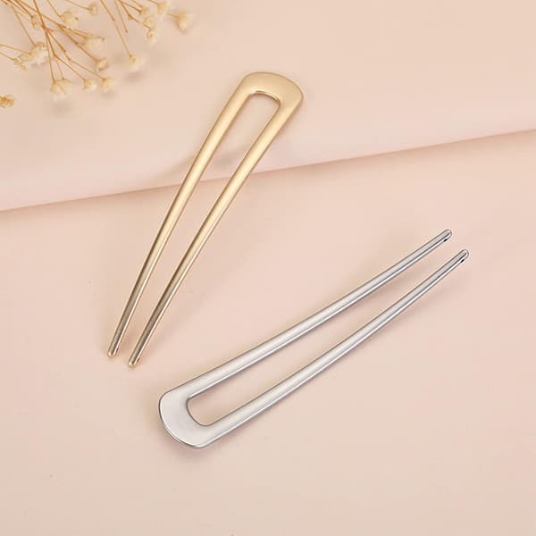4 stk U-formede hårnåler, metall hårpinner, chignon hårspenner, hårtilbehør