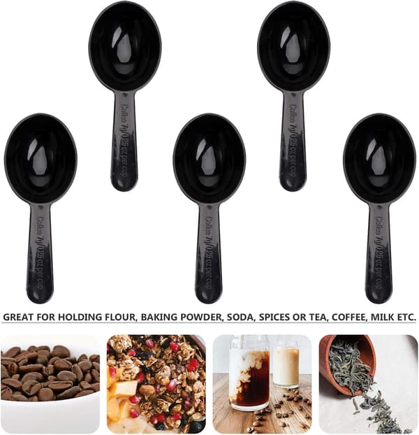 5-pack kaffebönsskedar Multifunktionell kaffebönor Te mjöl Plastskedn Kökshjälp