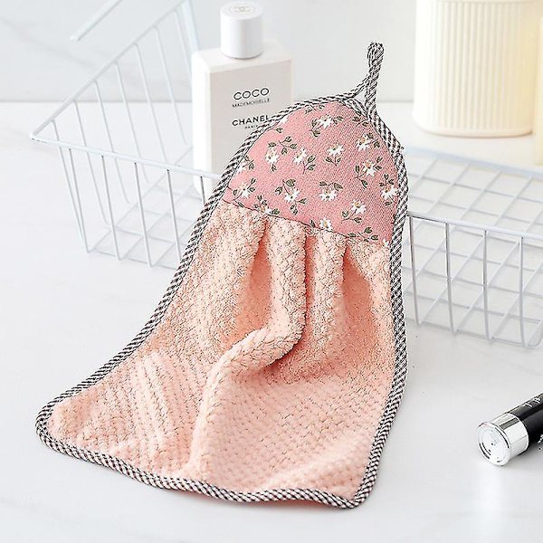 Kök väggmonterade korallfleece handdukar 23x37 cm (fyra stilar) 4 st