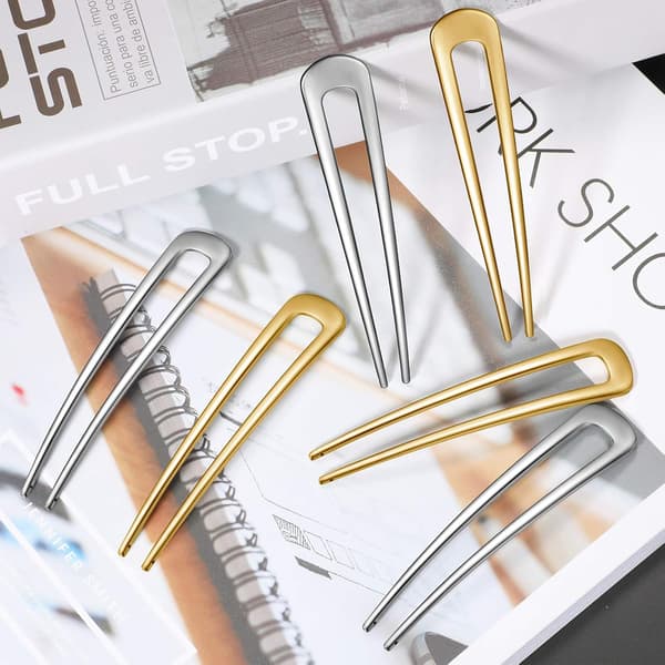 6 stk. U-formede hårnåle, metalhårpinde, chignon-hårgreb, hårtilbehør