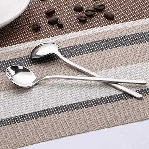 18-pak espresso-skeer i rustfrit stål, mini-teske-sæt, 13 cm