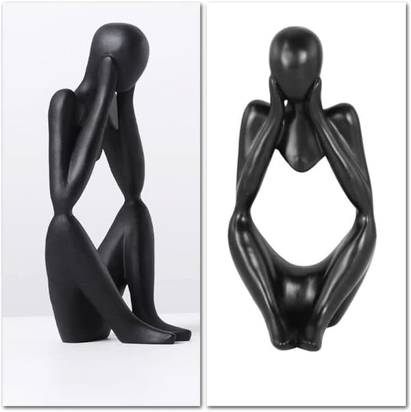 Abstrakt statue harpiksfigur figur mini tenker skulpturpynt for bokhylledekor