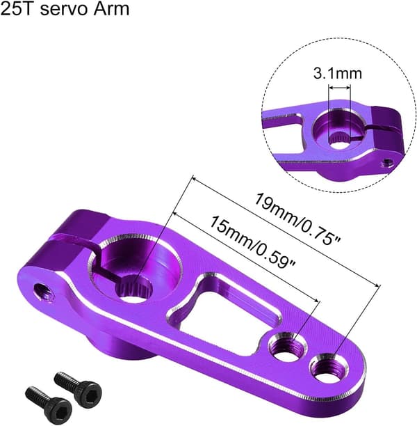 25T Servo Horn Arm Aluminiumlegering Lilla til RC Biler Universelt Tilbehør Dele