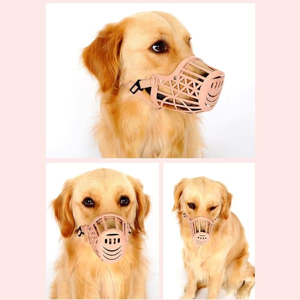 Korg Muzzle för hundar för att stoppa slickande, bitande och tuggande (L), Rosa l