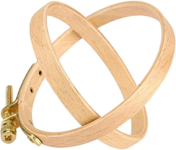 Broderiringar i bambu, justerbar broderiram i trä, cirkelform (7,5 cm) 7.5CM