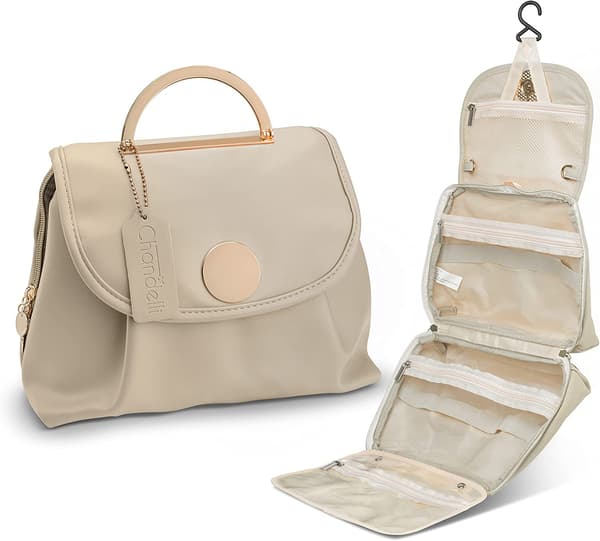 Rejse makeuptaske til kvinder, perfekt gave til Valentinsdag, fedeste gave til kvinder, makeup og makeuptaske - creme