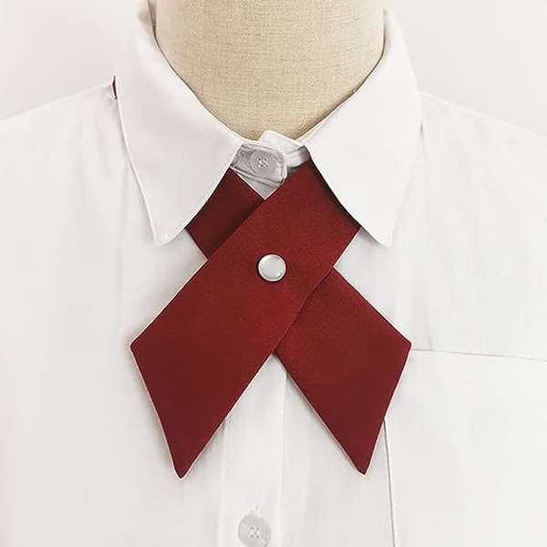 2 st Enfärgad korsslips Justerbar uniform fluga flickor slips skoluniform förknutna rosetter