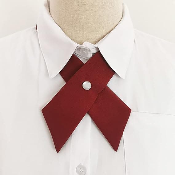 2 stk ensfarget kryssslips justerbart uniformsslips jenteslips skoleuniform ferdigknyttede sløyfer