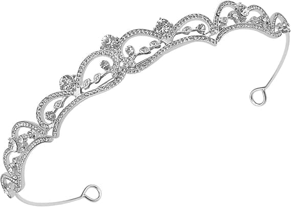 Rhinestone krone tiaraer for kvinner prinsesse krone bursdagskrone tiaraer (sølv) Silver