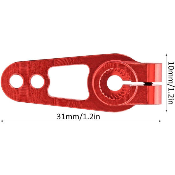 RC Servo Arm, 25T Styrväxel Arm för 1/8 1/10 RC Bil Uppgradering Ersättningstillbehör (Röd) red