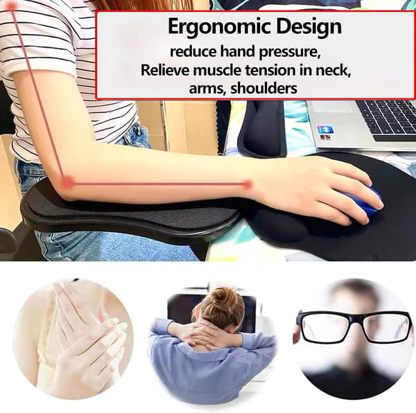 Ergonomisk justerbar for skrivebord musehåndleddsstøtte 180° roterende datamaskin håndleddsstøtte armholder