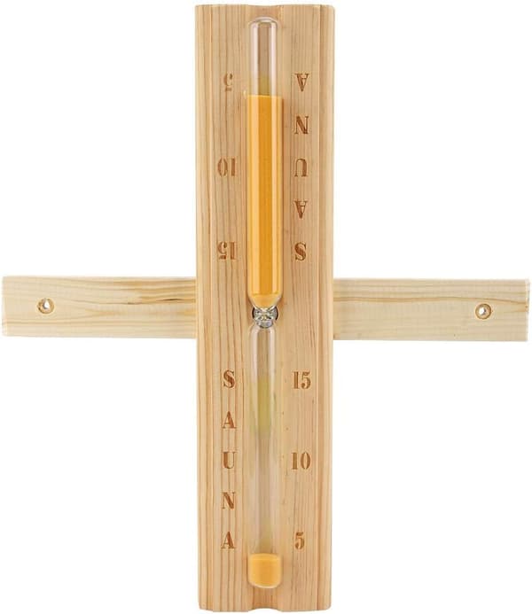 Timeglas til 15-minutters sauna, Timeglas med timeglastimer til saunasesion, 30 cm