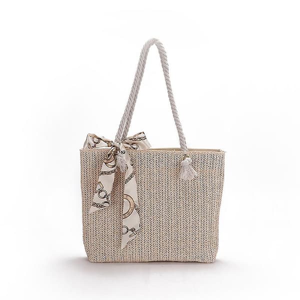 Handvävd axelväska stor kapacitet handväska (beige) 1 st