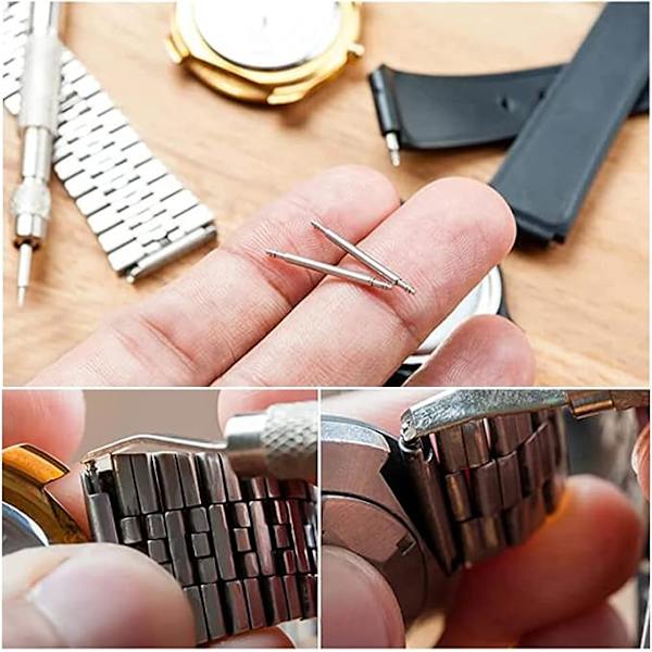 144 st fjäderstänger för klockarmband, verktyg för reparation av klockarmband, fjäderstång för reparation av rem (8 mm - 25 mm)