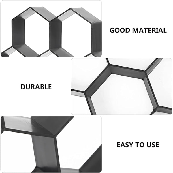 Gjutform i plast för betong, hexagonformad stencil för gångvägar, gör-det-själv-hantverk, betongplattor, uteplatser
