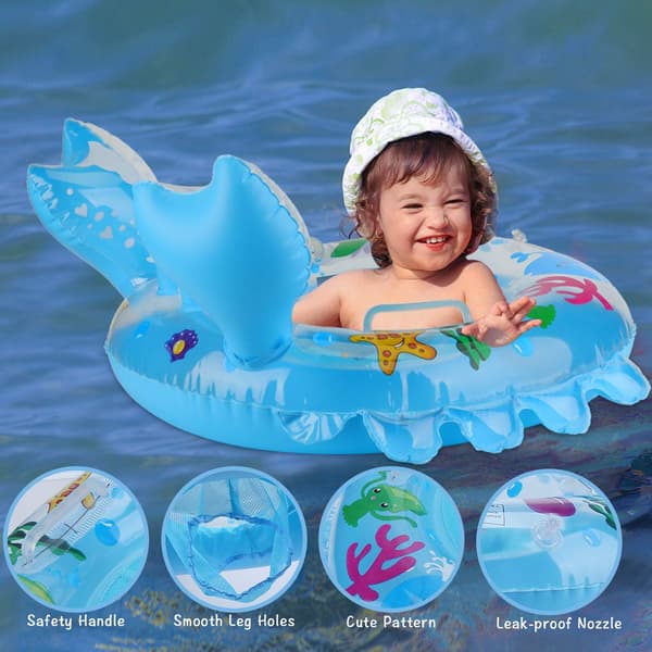 Baby simring, baby simhjälpmedel med simstol Polyvinylklorid (Blå) Blue
