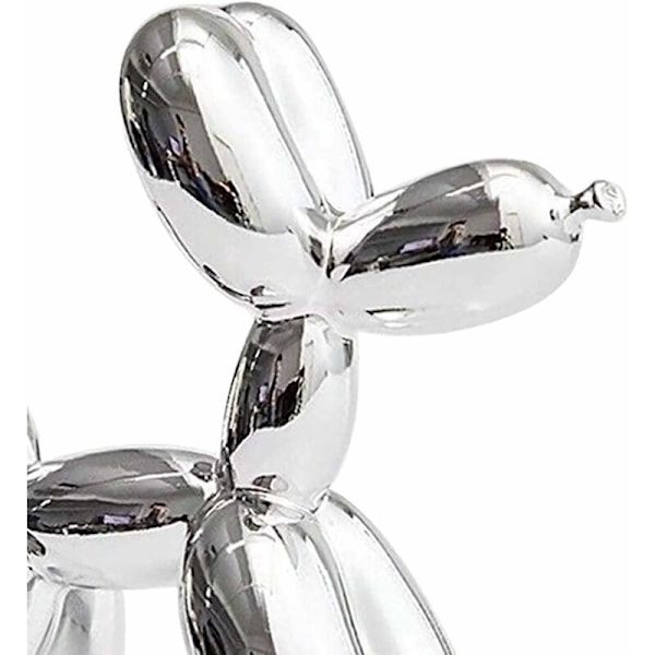 Harts av ballong hund hantverk djur konst skulptur nordeuropeisk stil för bordsskiva kontorsdekor faner konstverk, silver 10cm