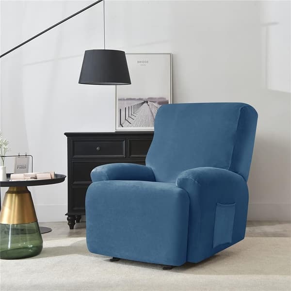 Halkskyddat sofföverdrag med sidoficka, tvättbart möbelskydd (kunglig blå) Royal Blue