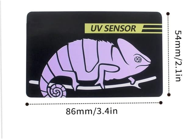 UV-testkort, 2 stk. krybdyr hurtigtest UVB-sensor, let at bære, genanvendelig 500 gange