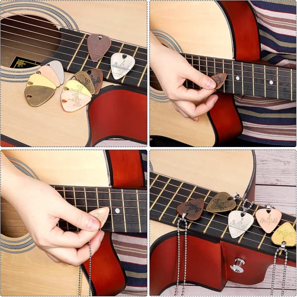 Gitarrplektrum 2 mm tjocklek metall koppar ton för gitarr musikinstrument 5-pack