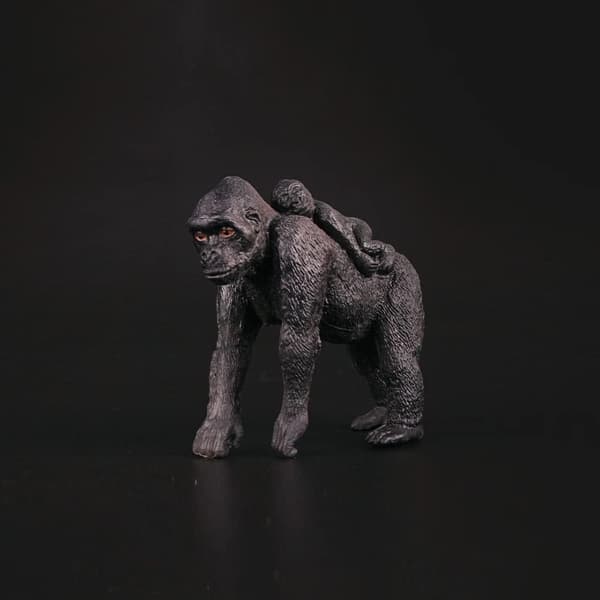 3 stk sjimpanse og gorilla realistisk plaststatue jungeldyrleker