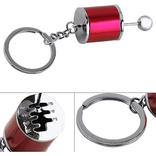 Växelspaksnyckelring, automatisk växelspaksmodell nyckelring växlad formad metall (4,05 x 1,61 x 0,8 tum) (röd) red