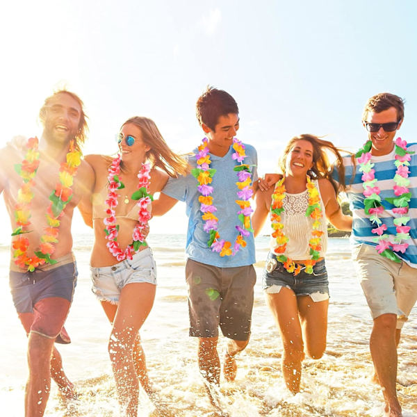 Hawaiian Leis Halsband Girlang Dekorationer Strandfest 36 st