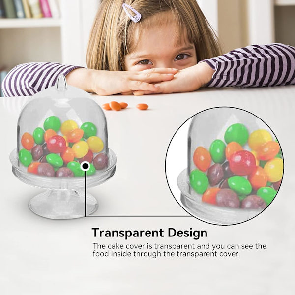 12 st mini godisbox, transparent plast macaron presentask med kupolskydd (transparent) color 1
