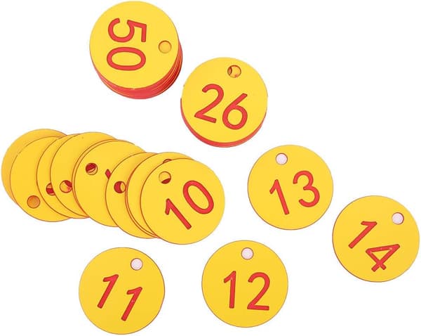 Nummerert etikett, merke for husdyrhold (1-100)