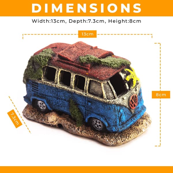 Autocamper Tourer Kunstig Polyresin Akvariepynt Akvatisk Model Akvarium Marine Indretning