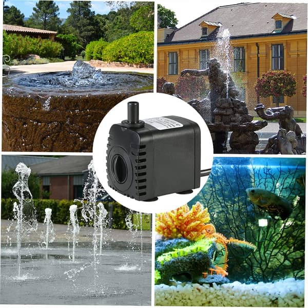 Lydløs dykpumpe med 2 dyser til akvarium, akvarium, hydroponiske systemer