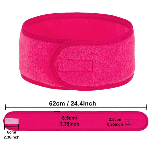 4 stk hårbånd for sminke, justerbart hårbeskyttelsesbånd rose Red