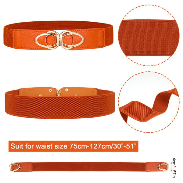 3 stk. brede belter for kvinner, elastisk midjebelte, retro stretch-midjebelte med metallspenne