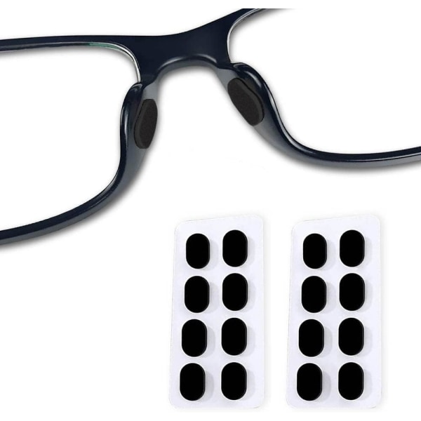 8 par glasögon näskuddar, självhäftande anti-halk näskuddar avlastar  trycket (oval, svart) c3bb | Fyndiq