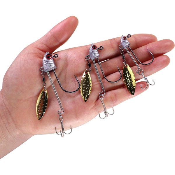 Underspin Jighead, Blyhuvud med pilblad, Luminous Jig Head Fiske krokverktyg Set
