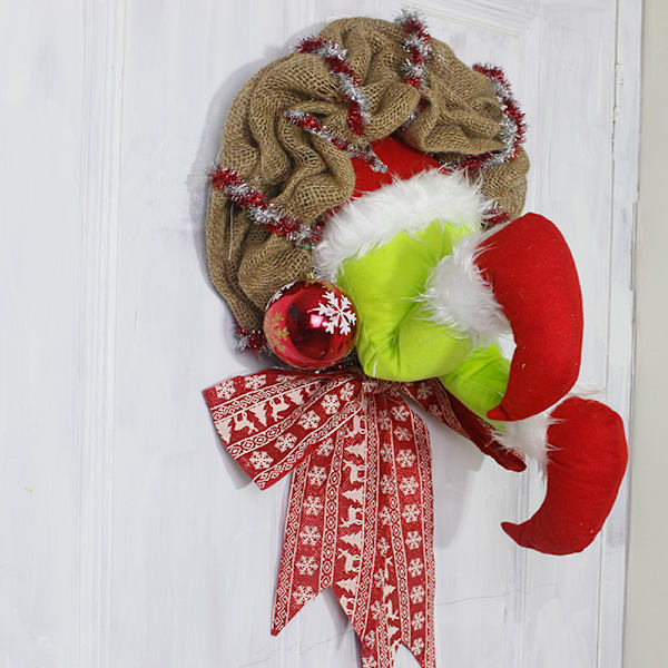 Julgirlang Dörrgirlang Jul Juldekoration Girlang Dekoration Hur Grinchen stal julen Girlang Dörr Tillverkad av säckväv