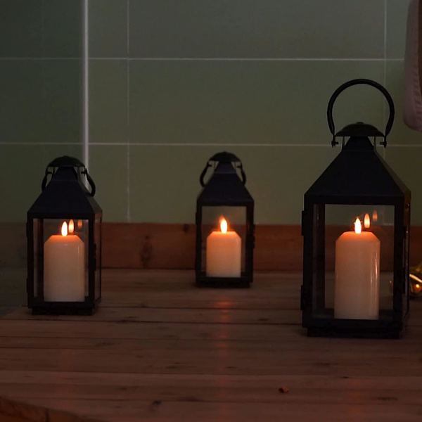 LED-ljuskronor med fjärrkontrolltimer för juldekorationer - Set om 3