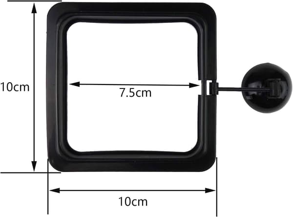 5 STK Akvariefisk Fodringsring Flydende Foderautomat, Firkantet Form, Sort