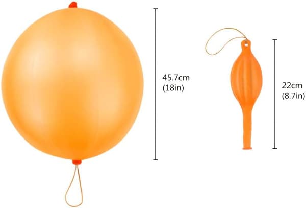 50 Punch Balloner Festartikler, Hoppeballoner med Elastikhåndtag