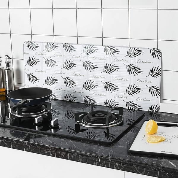 Olietæt aluminiumsfolieplade til kogeplade, stænktæt plade (sort 84*39cm)