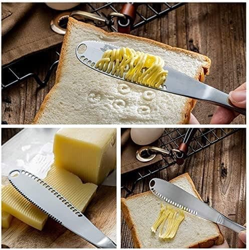 2-pack smörgåsknivar, rostfritt stål gräddkniv, för att sprida frukostmarmelad (silver)