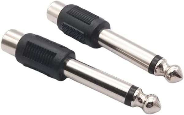 10 stk. 6,35 mm til RCA hun-adapter 1/4 Phono til Jack-stik lydadapter til mikrofon guitar
