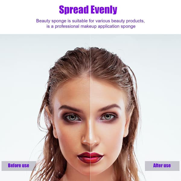 4 stk. Makeup Svamp Beauty Blender Sæt - Makeup Svampe Til Foundation Blender Purple
