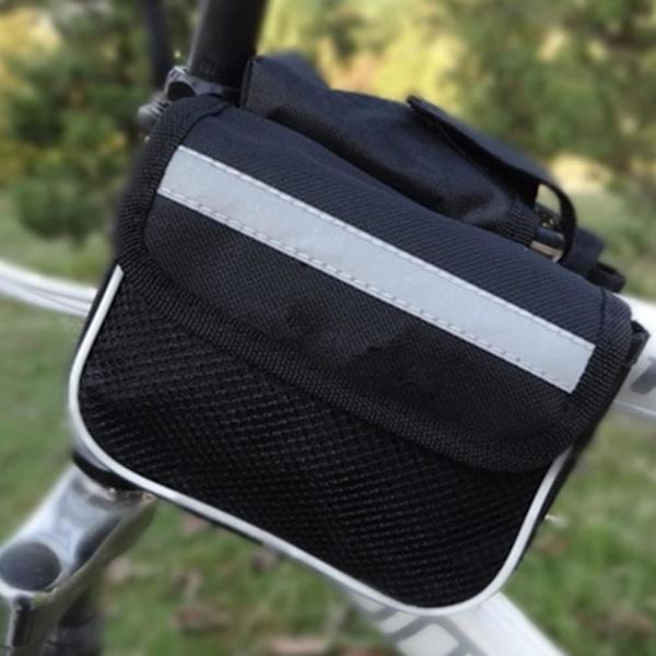 Ram dubbel topprör cykel pakethållare väska vattentät bakväska mountainbike sadelväska（svart） Black