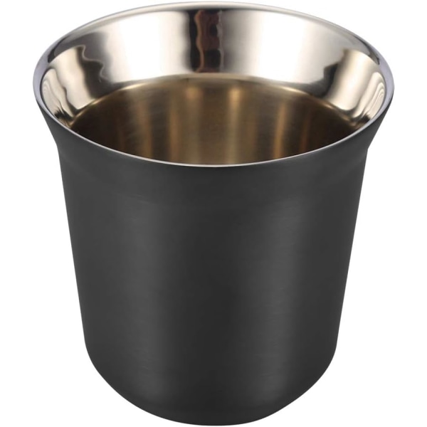Rostfritt stål dubbelväggig kaffekopp ölmugg tekoppar 85 ml för drickskopp (svart) black