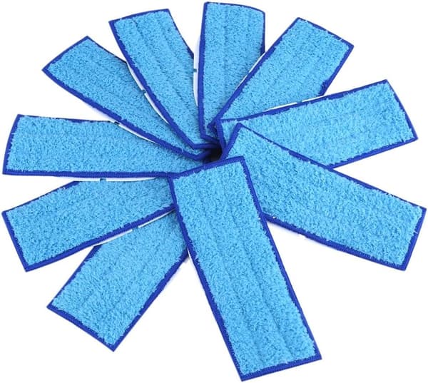 Mopping Pad, 10 stk. udskiftelige vaskbare våd-/tørremoppepuder (vådpude-blå)