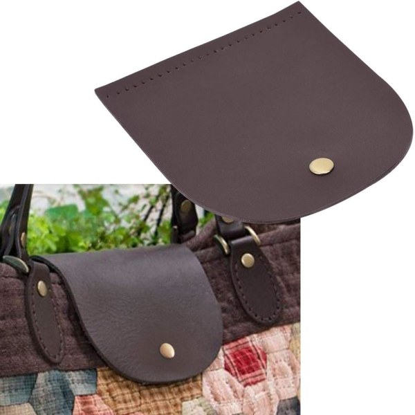 Läder DIY sömnadstillbehör, väska flip cover split läder magnetlås (kaffe) Coffee
