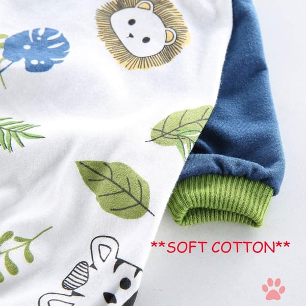 2 st Mjuka Bomullshund Pyjamas Husdjur Overall Tröja Pyjamas (Lejon + Räv) L l