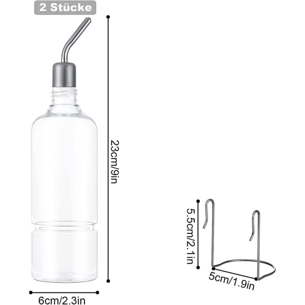 2 st automatiska hängande vattenflaskor för husdjur, 350 ml
