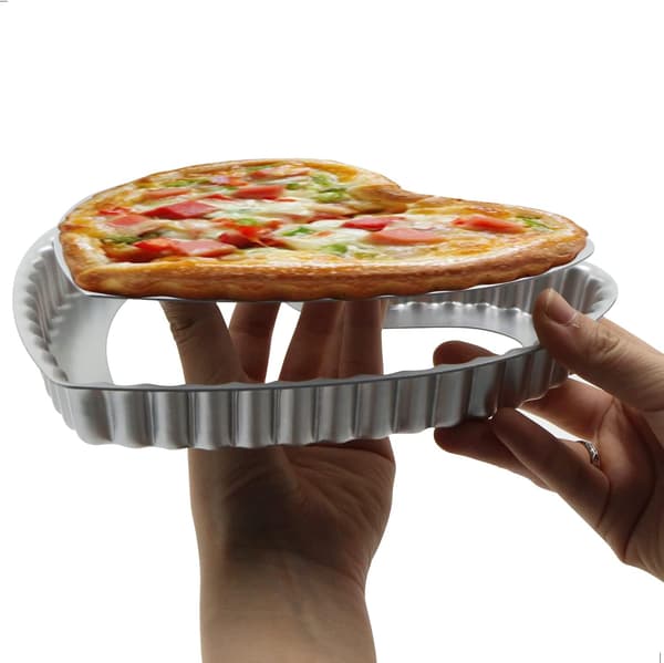 Tårtform, quicheform, bakformar, 21 cm, hjärtformad, tarteletteformar med lyftbar botten